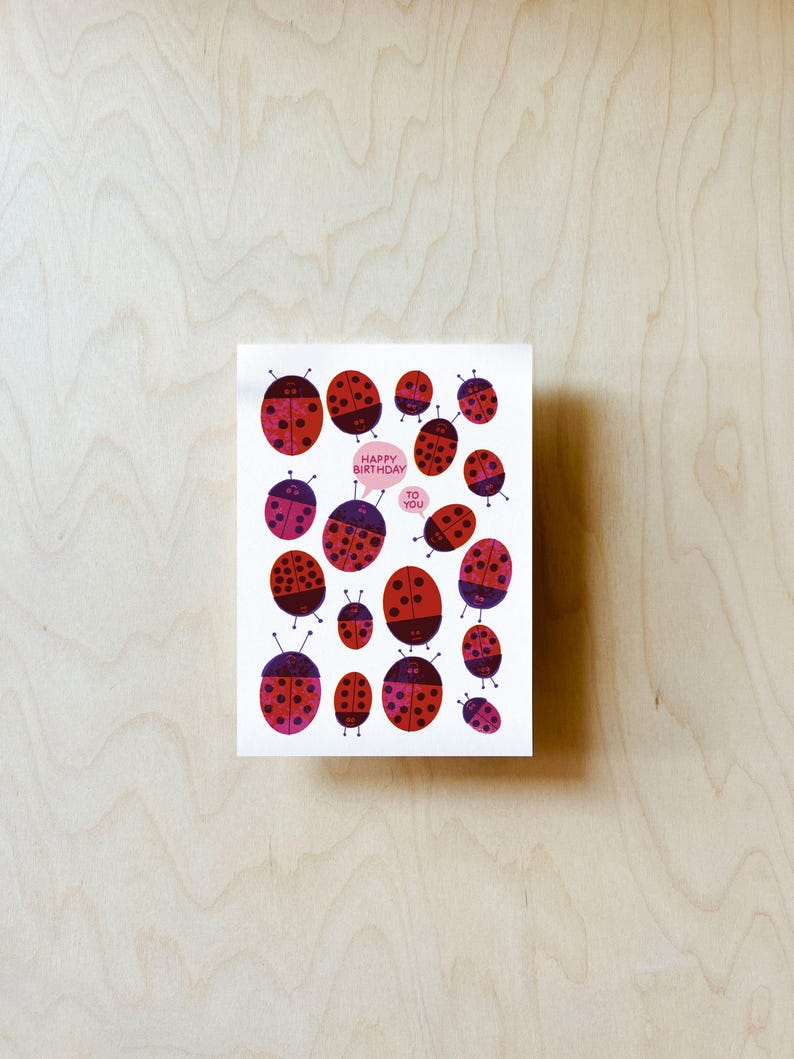 Carte postale d'anniversaire de coccinelle DIN A6 image 4
