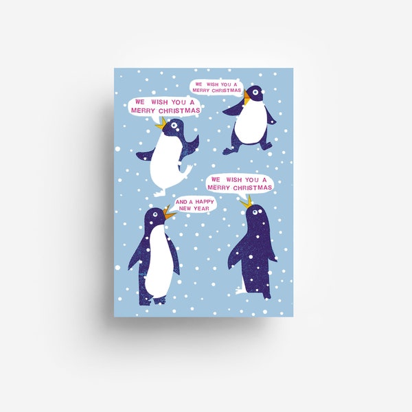 Penguins Postcard DIN A6