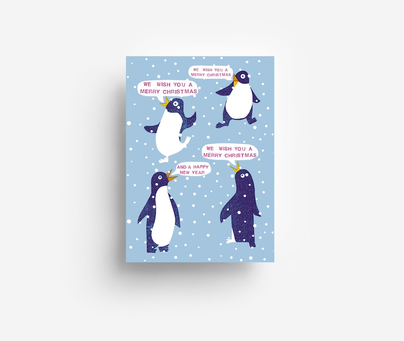 Carte postale Pingouins DIN A6 image 1