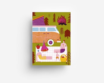 Carte postale camping-car DIN A6