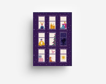 Winter Window Postcard DIN A6