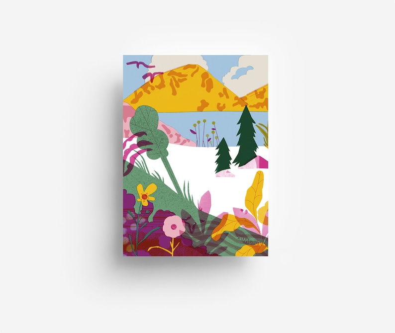 Cartolina Colline di Fiori DIN A6 immagine 1