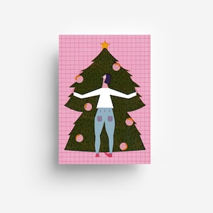 Carte postale sapin de Noël DIN A6