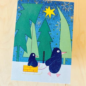Cartolina con pinguino, DIN A6 immagine 3