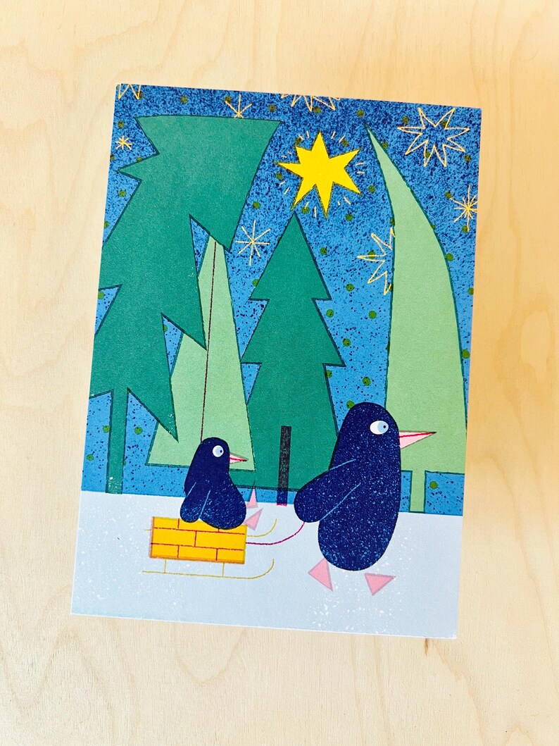 Cartolina con pinguino, DIN A6 immagine 3
