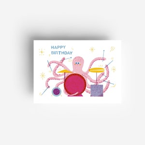 Birthday Octopus Postcard DIN A6