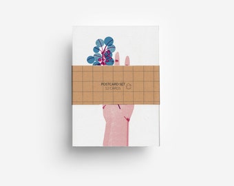 Flower Hand Postcard Set (12 Cards) DIN A6