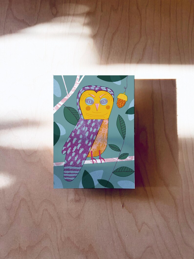 Carte postale hibou DIN A6 image 5