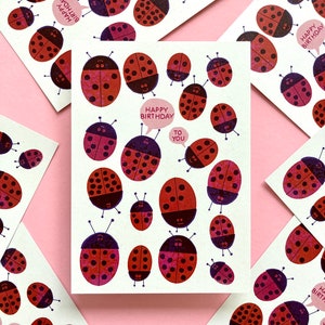 Carte postale d'anniversaire de coccinelle DIN A6 image 3