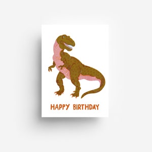 Postal de cumpleaños con dinosaurio DIN A6