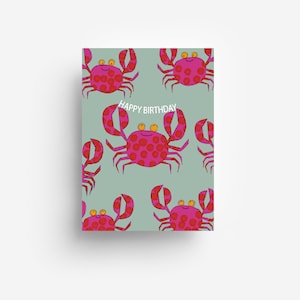 Birthday Crabs  Postcard DIN A6