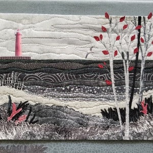 Courtepointe Beach en noir et gris - 20 x 25 cm