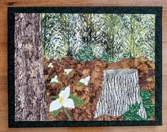 Woodland Trillium 11"x14"  Art Quilt Kit