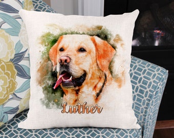 Custom Pet Portrait Pillow, Custom Dog Pillow, Custom Pet Pillow, Pet Memorial Pillow, Dog Loss Gifts, Personalized Dog Lover Gift