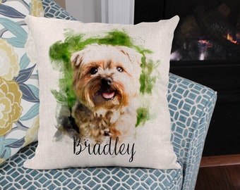 Custom Dog Pillow, Custom Pet Pillow, Dog Memorial Pillow, Custom Pet Portrait Pillow, Dog Loss Gift, Personalized Dog Lover Gift