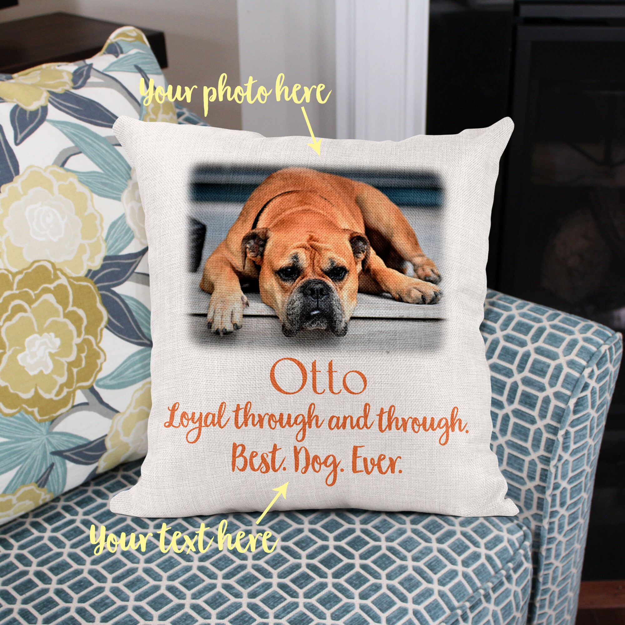 Custom Pet Memorial Pillow Personalized Dog Photo Pillow Etsy UK