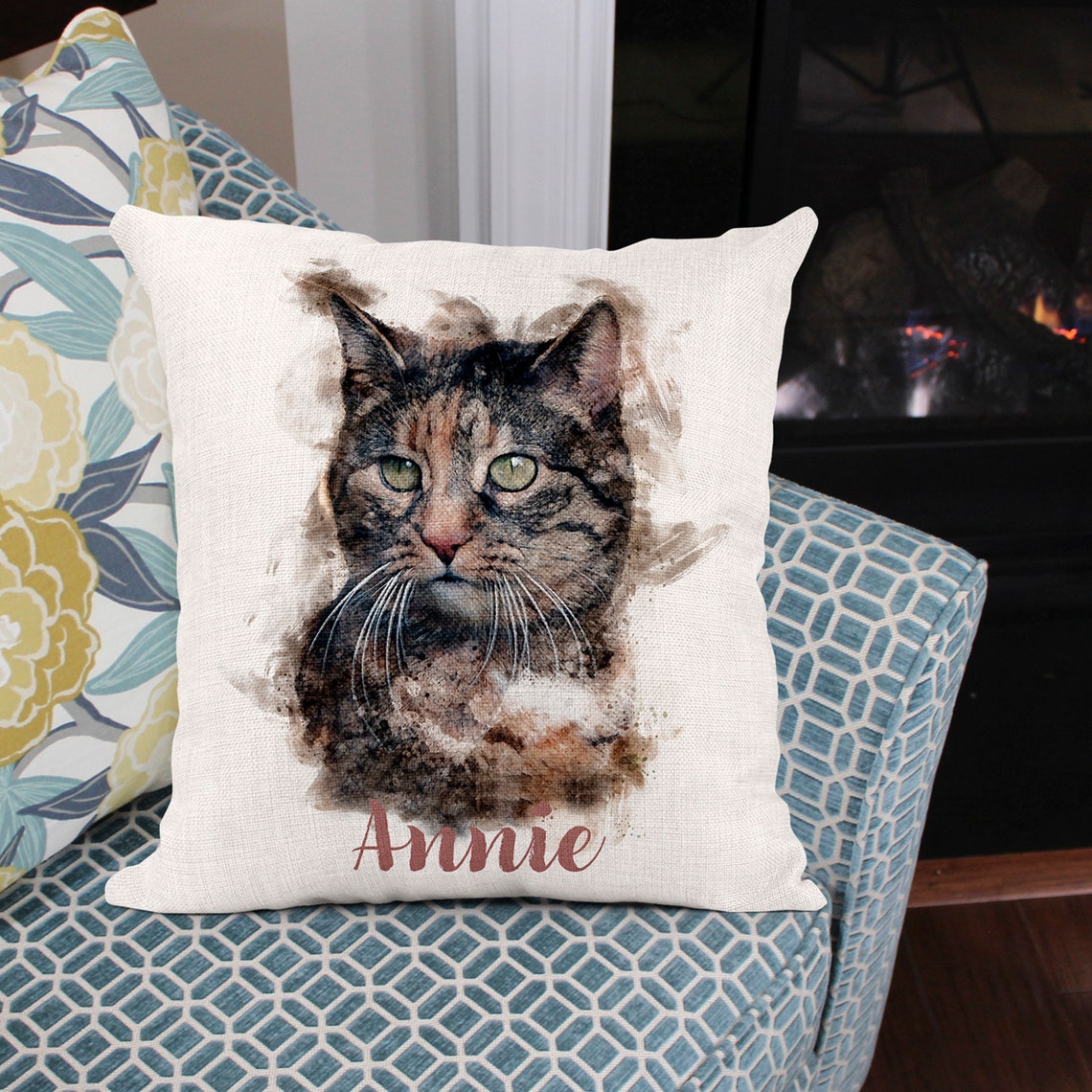 Custom Cat Pillow Custom Pet Pillow Cat Memorial Pillow Etsy