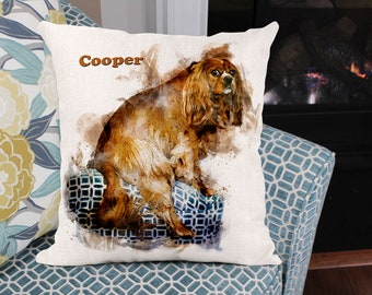 Custom Dog Pillow, Custom Pet Pillow, Dog Memorial Pillow, Custom Pet Portrait Pillow, Dog Loss Gift, Personalized Dog Lover Gift