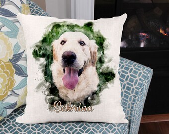 Custom Dog Pillow, Custom Pet Pillow, Dog Memorial Pillow, Custom Pet Portrait Pillow, Dog Loss Gift, Personalized Dog Lover Gift