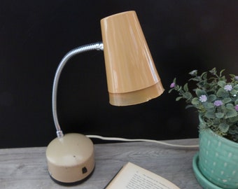 Penetray Corp goose neck table lamp/Electric beige lamp/Modern decor office bedside table/Vintage 1960s retro