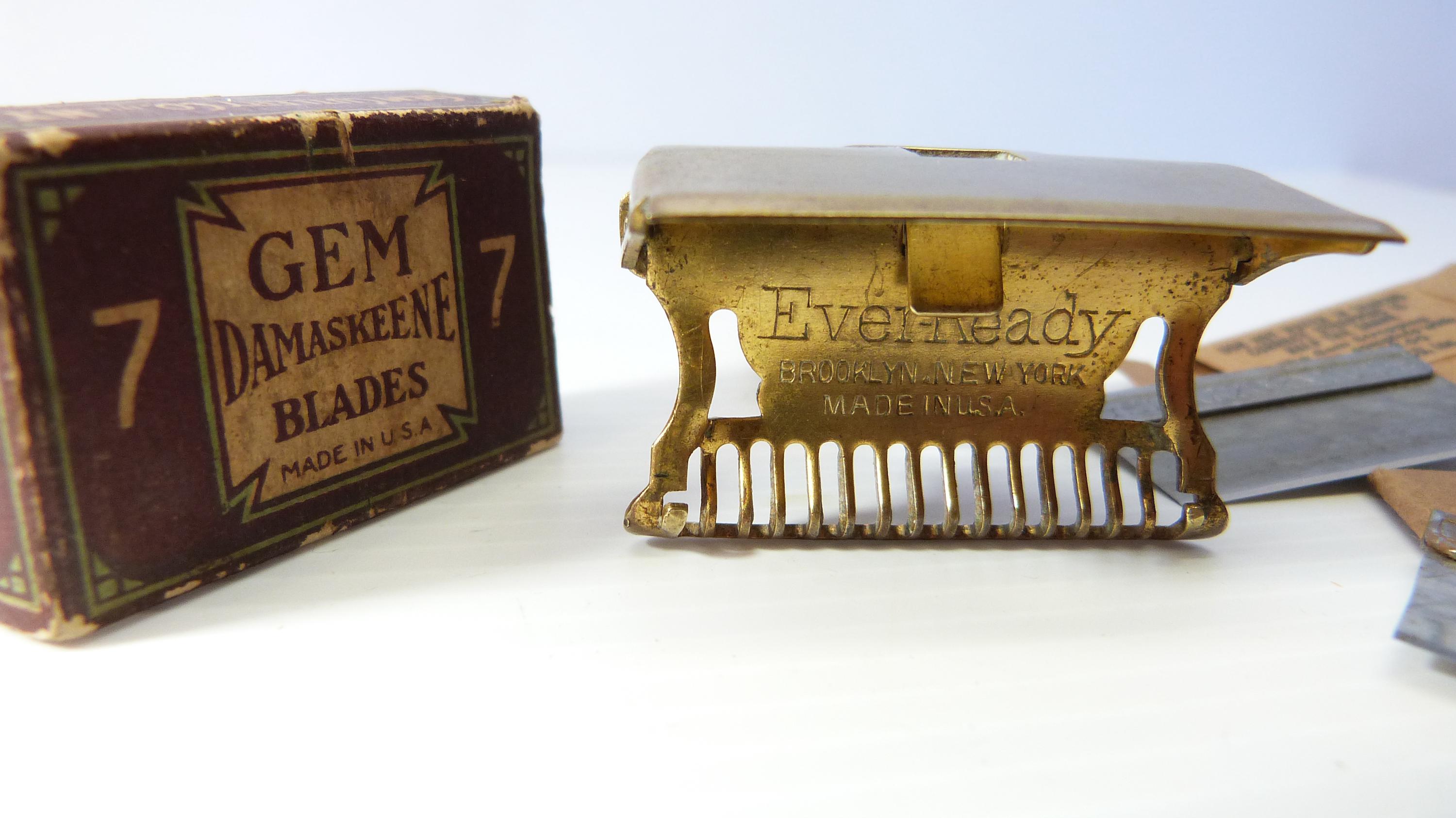 Early Safety Razors Ever-ready Safety Razor With Original Gem Blades - Antique Early 1930's ...