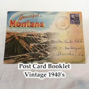 Souvenir ansichtkaartenboekje van Montana, VS - Vintage jaren 40