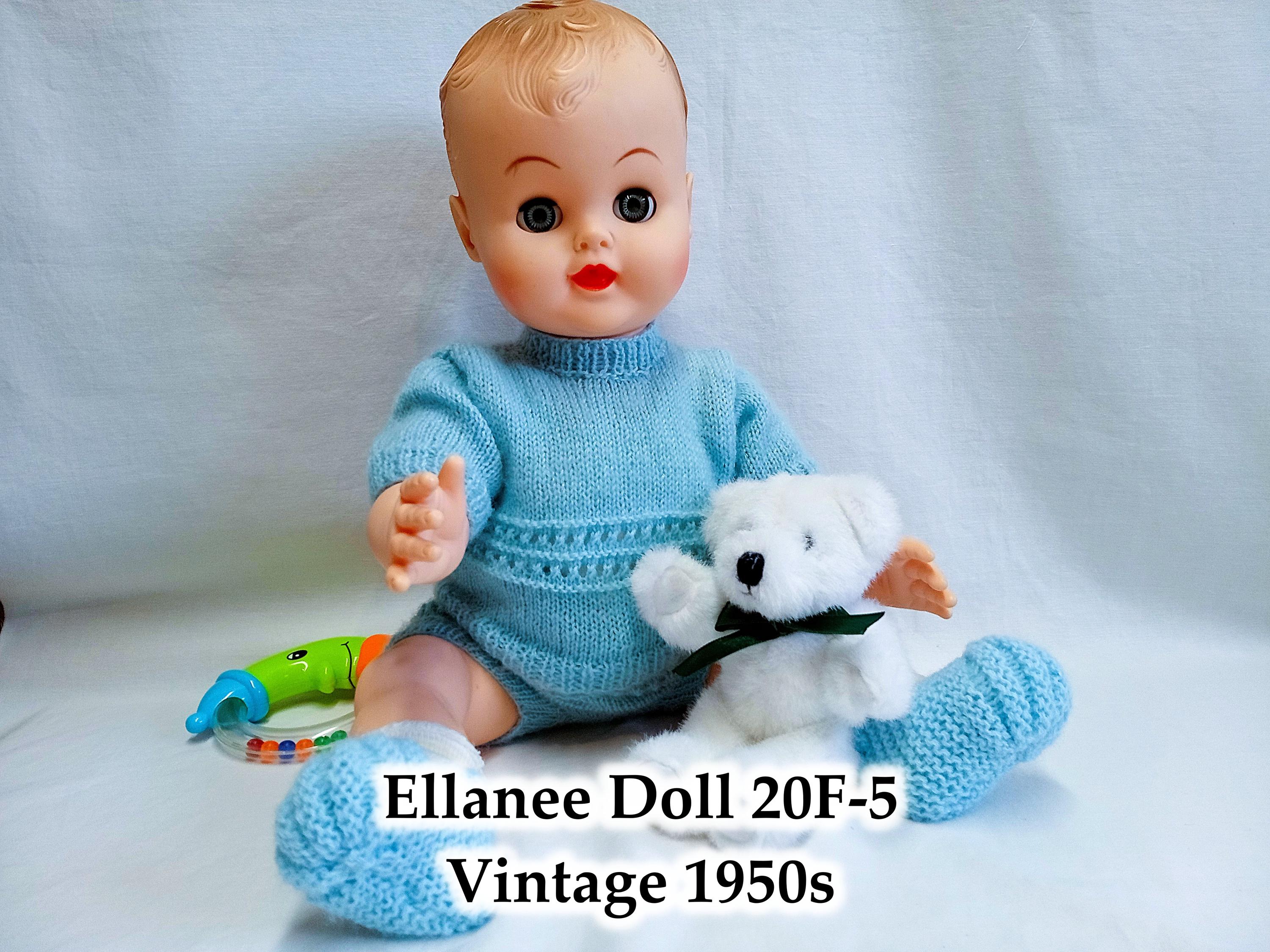 ELLANEE USA Doll, Baby Boy 20F-5 Vinyl 19'', Drink N' Wet, Vintage 1950s COLLECTION