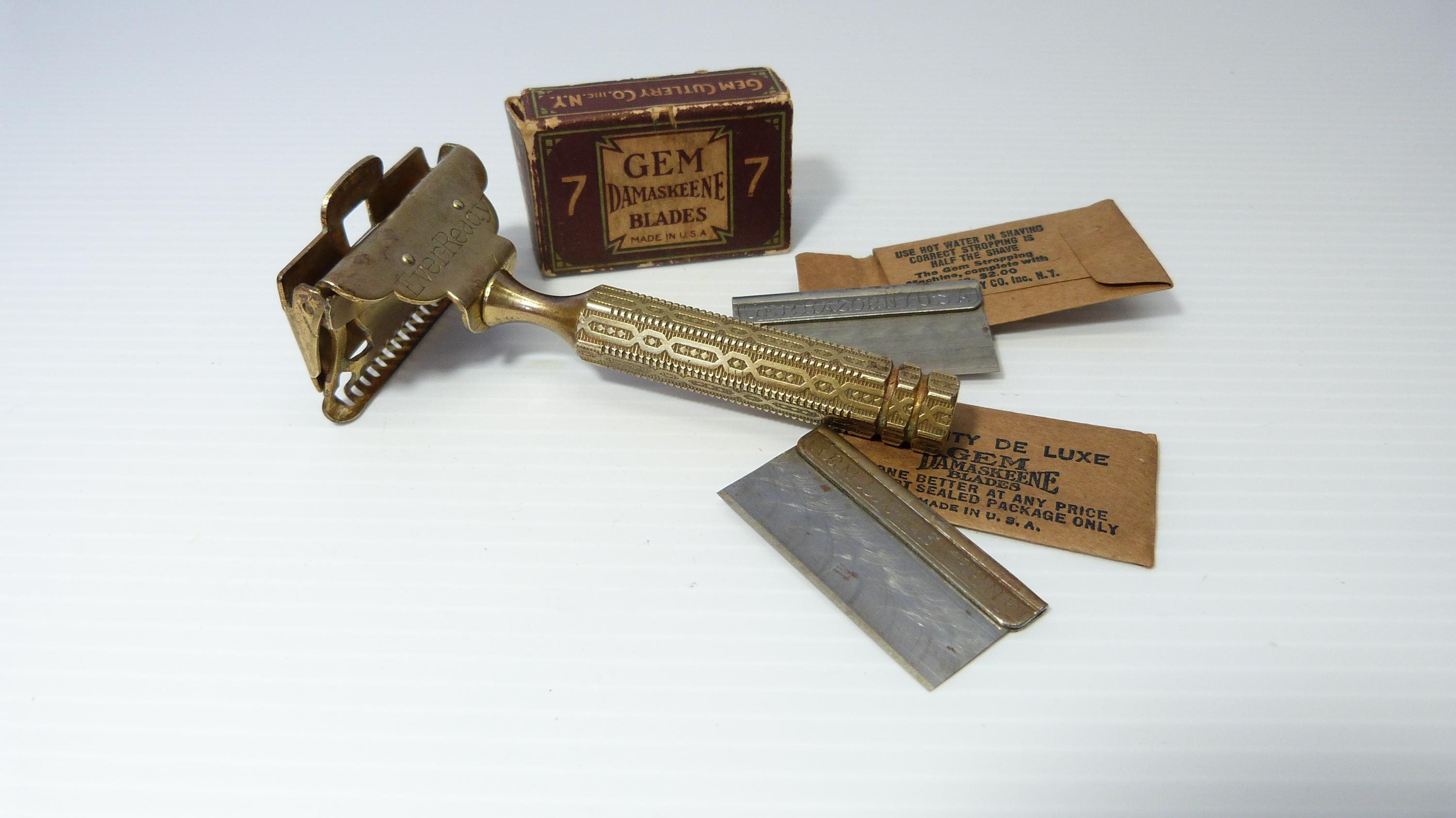 Early Safety Razors Ever-ready Safety Razor With Original Gem Blades - Antique Early 1930's ...