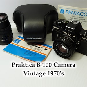 Praktica B 100 Camera 35mm - Leather case - Vintage 1970's