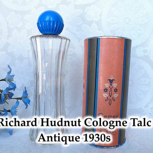 Richard Hudnut Cologne Talc GEMEY/Collection perfumed powder bottle/Antique 1930s
