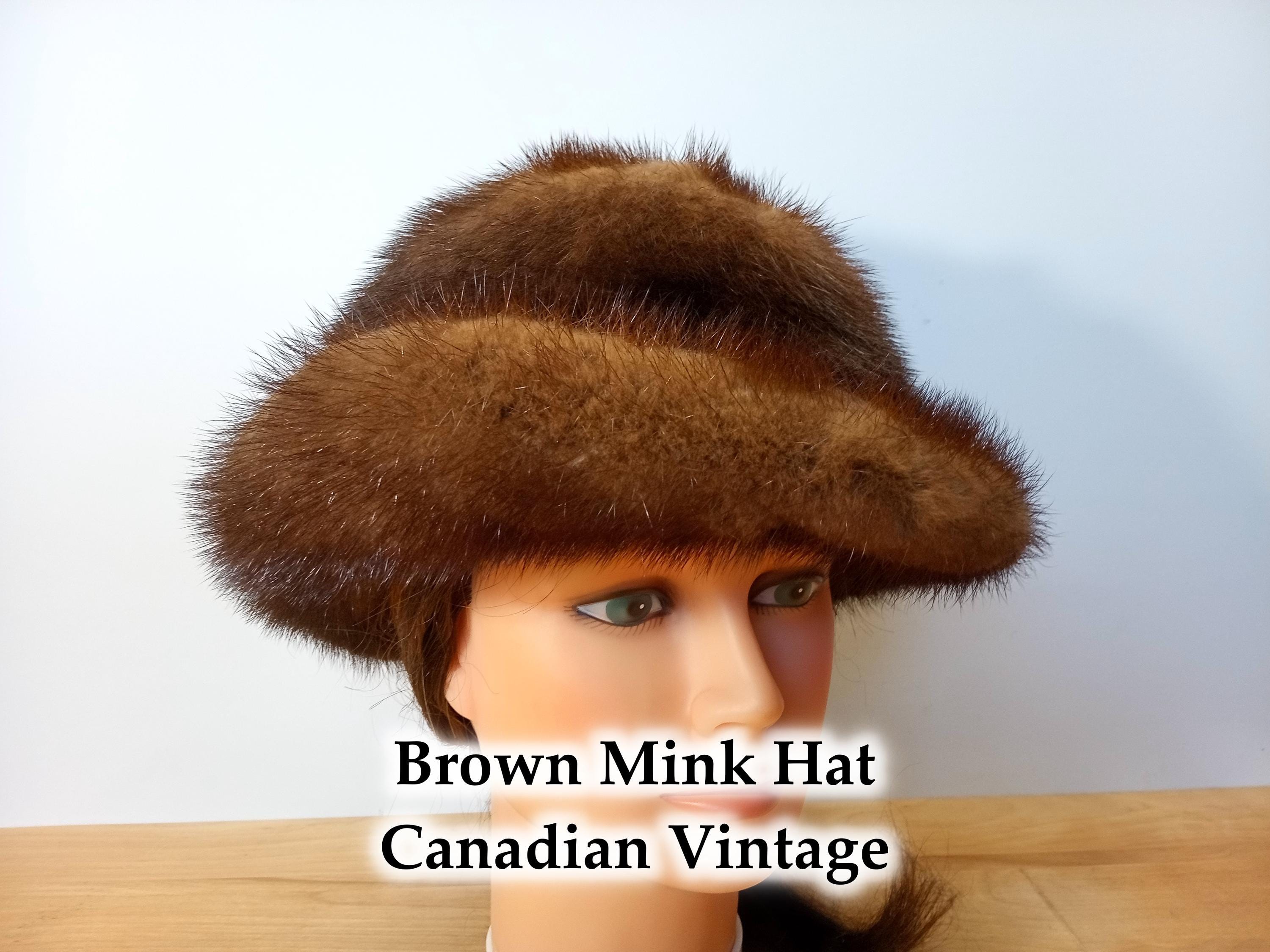 Mink Fur Hat Mahogany - Etsy