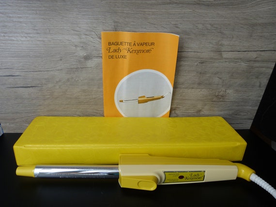 Vintage Yellow Curling Iron luxury Lady Kenmore Steam Wand collection 1960 70s rare Etsy
