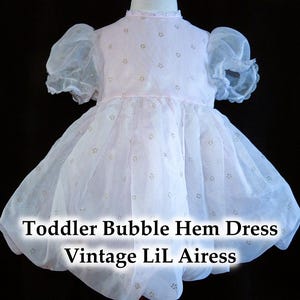 Vintage Lil Airess 2T Formal Dress – Bubble Hem & Gold/Silver Details – Retro Charm