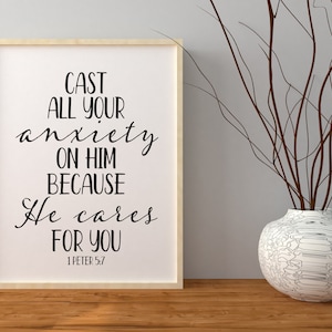 1 Peter 5:7 Wall Art Print