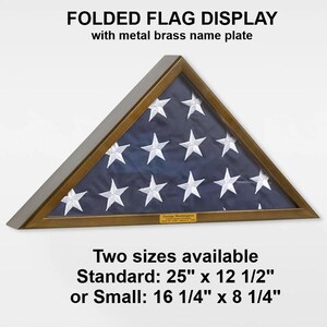 Walnut Flag Shadow Box – Handcrafted Wooden Display Case – Military, Memorial, or Decorative Keepsake Frame for Flags , American flag