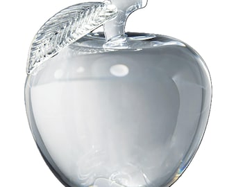 Crystal Recognition Award - 3D Apple Paperweight, Personalized Gift for Adults, The Apple of My Eye