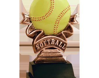 Softball Ribbon Resin Softball Award Softball Star Award Softball Championship Award Softball Recognition Softball MVP Award