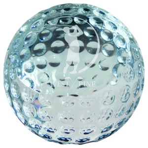2 3/8" Crystal Golf Ball Paperweight, golf lover paperweight, gift for boss, gift for husband, gift for guys, office decoration
