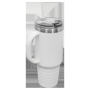40 oz. Engraved Travel Mug with Handle, Straw Included (just like a Stanley!) Customized Stanley Dupe