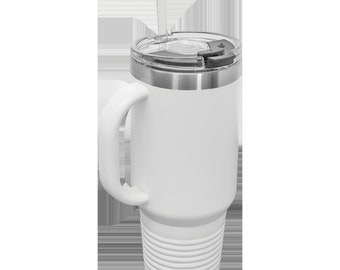 40 oz Engraved Travel Mug with Handle * Straw \ Customizable Stanley Dupe \ Personalized Insulated Tumbler \ Coffee & Tea Lovers \ Gift \