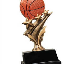 Basketball Tri Star Resin Basketball Award Basketball Championship Award Player Recognition Basketball MVP Award