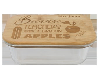 12 oz. Rectangle Glass Container with Bamboo Lid