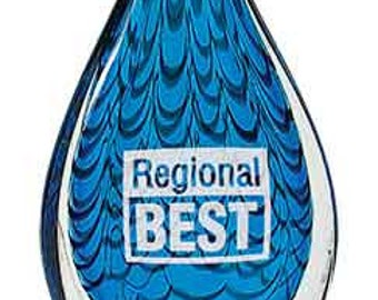 Blue Raindrop Glass Award