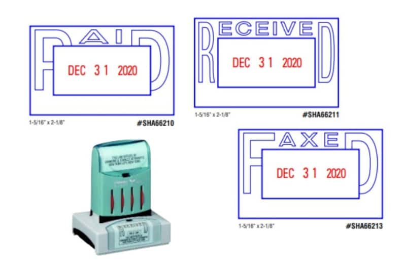 Premade and Pre-Inked Dater Stamp, Non-Customizable, Stock Stamp