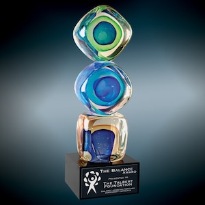 Handmade Blown Glass Blocks Award with Custom Engraving,glass award, acheivement award, recognition, glass, custom award, custom design glas