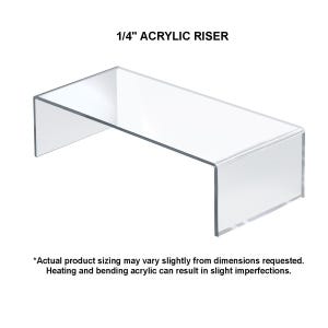 Clear Acrylic Display Riser or Stand, U-Shaped Shelf for Collectibles, multiple sizes for a customized display