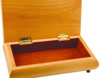 Personalized Handcrafted Wooden Keepsake or Gift Box, Red Alder Wood, 10 1/2" x 6 "