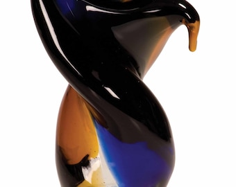 Twisted Body Art Glass Award Statue | Abstract Swirl Person Trophy | Custom Engraved Handblown Glass, Two Sizes Available 7.75" or 9.5"