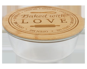 44 oz. Round Glass Container with Bamboo Lid