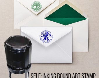 Custom Circular Self-inking Stamp, Envelope Stamp, Receipt Stamp, Stamp for merchandise Stickers